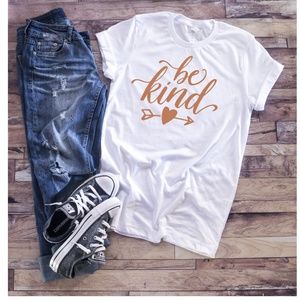 Be Kind Custom Graphic Tee - Rose Gold